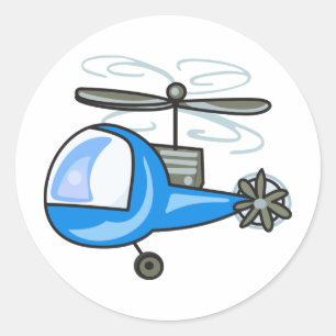 Sticker Rond Hélicoptère pour enfants