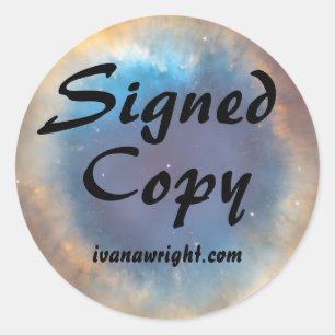 Sticker Rond Helix Nebula Photo Sci Fi Signé Copie avec URL