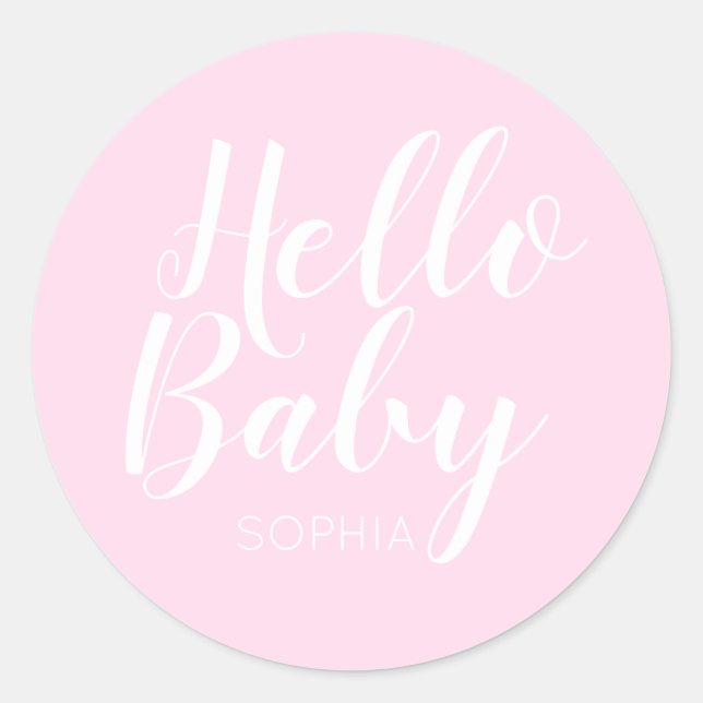 Sticker Rond Hello Baby classique moderne (Devant)