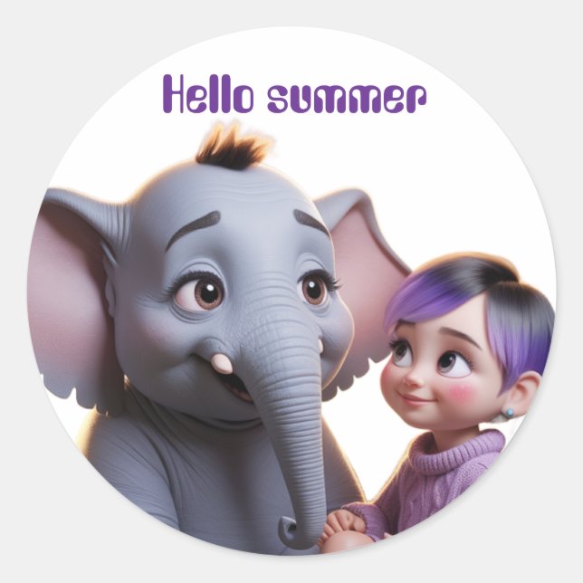 Sticker Rond Hello summer holiday (Devant)