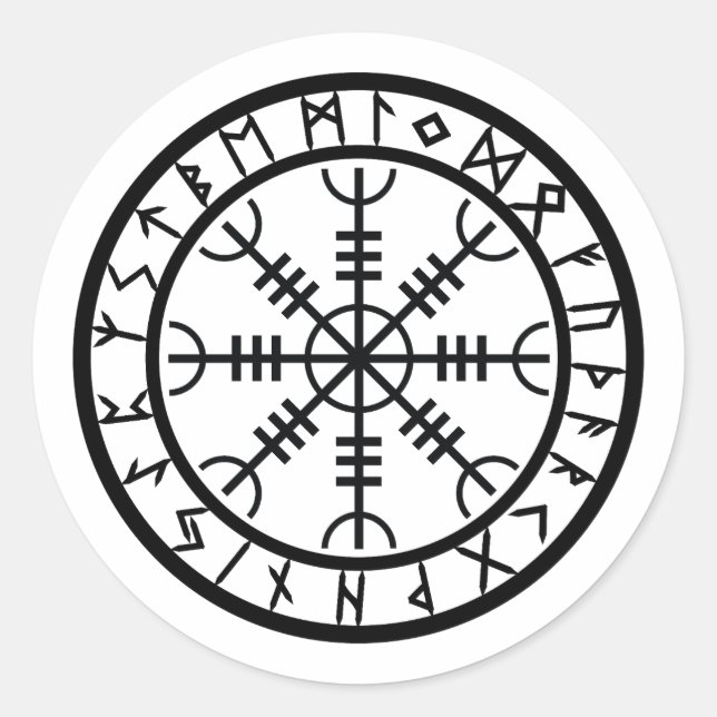 Sticker Rond Helm of Awe - Rune Circle (Devant)