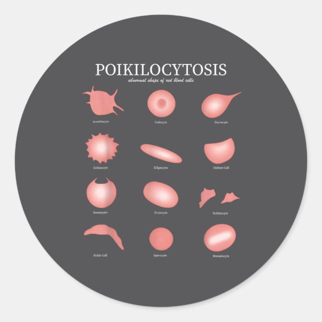 Sticker Rond Hematology Red Blood Cell Laboratory Science Hemat (Devant)