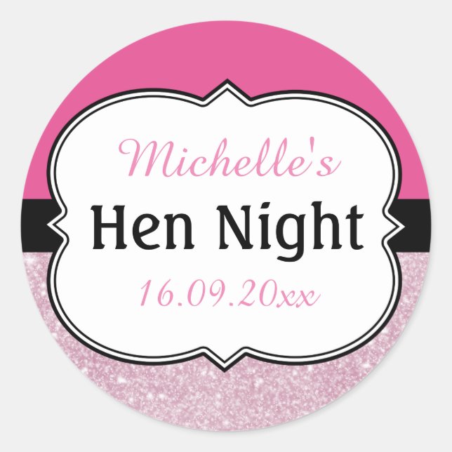 Sticker Rond Hen Night Personnalisé (Devant)