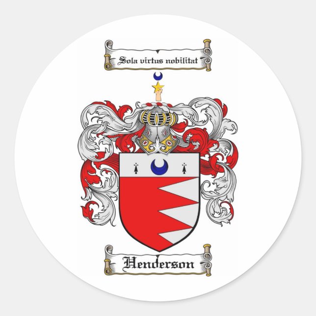 STICKER ROND HENDERSON FAMILLE CREST - HENDERSON MANTEAU D'ARME (Devant)