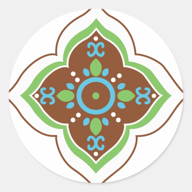 Sticker Rond Henna Tattoo Mandala (Devant)