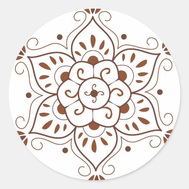 Sticker Rond Henna Tattoo Mondala (Devant)