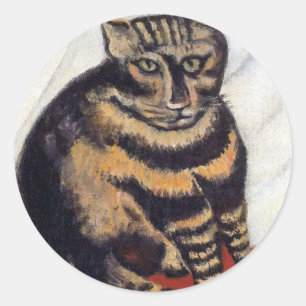 Sticker Rond Henri Rousseau - Le Tigre ( Le Conversation Tigre 