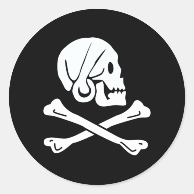 Sticker Rond Henry Chaque authentique drapeau de pirate (Devant)