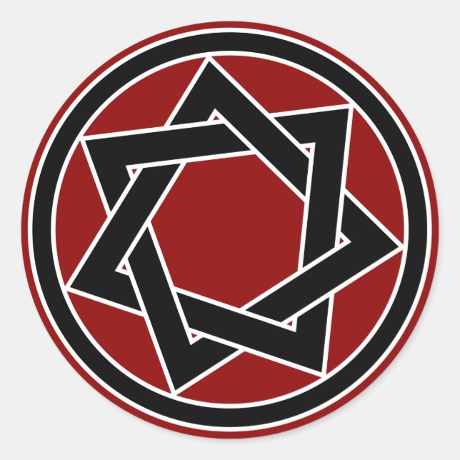 Sticker Rond Heptagram noir (Devant)