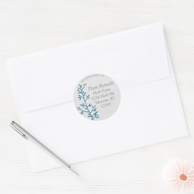 Sticker Rond Herb Farm Business Adresse de retour (Enveloppe)
