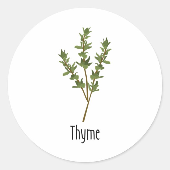 Sticker Rond Herbe d'épices de thym (Devant)