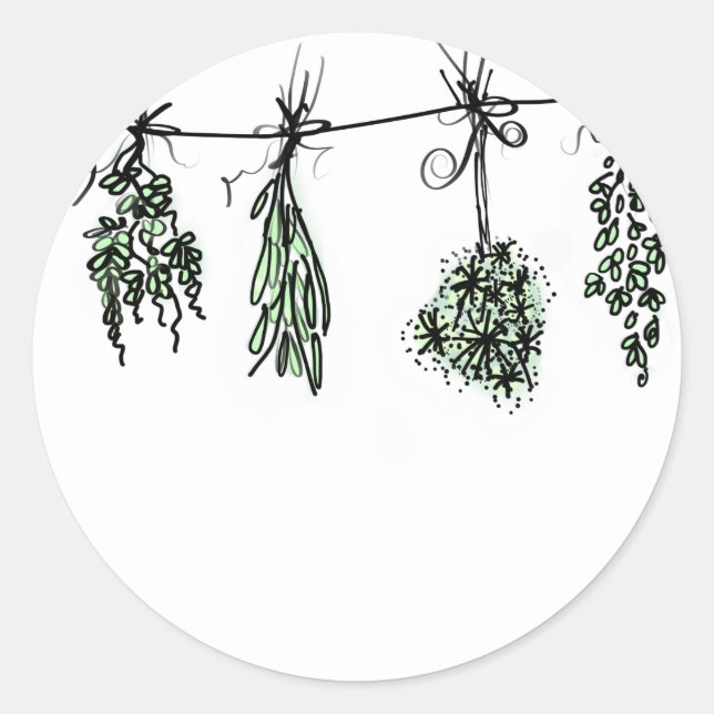 Sticker Rond Herbes du jardin (Devant)