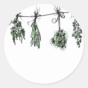 Sticker Rond Herbes du jardin