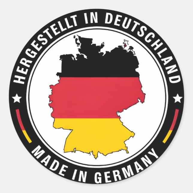 Sticker Rond Hergestellt en Allemagne Deutschland (Devant)