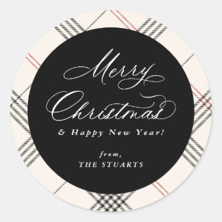 Sticker Rond HERITAGE | Cream Tartan