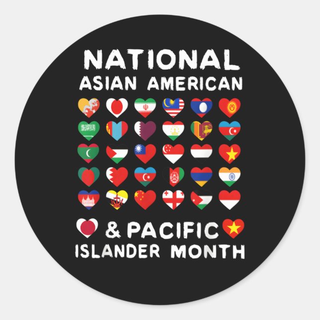 Sticker Rond Hérite National Asiatique Américaine Et Pacifique (Devant)