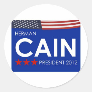 Sticker Rond Herman Cain 2012