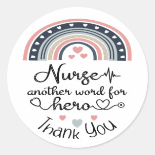 Sticker Rond héroïne infirmière Merci