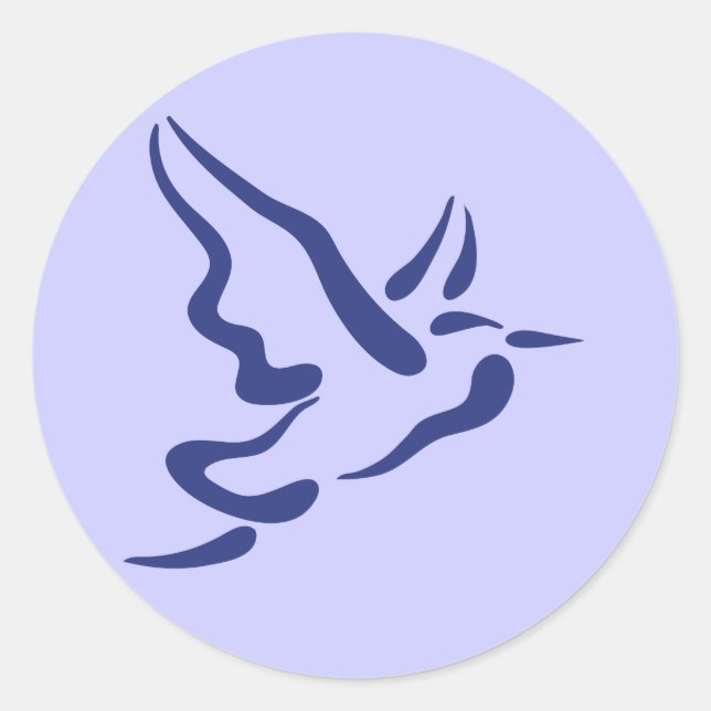 Sticker Rond Heron stylisé en vol (Devant)