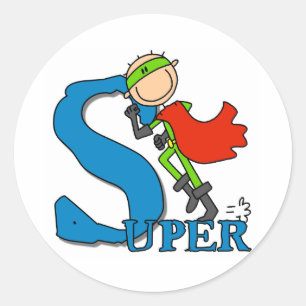 Sticker Rond Héros de la figure Super Stick