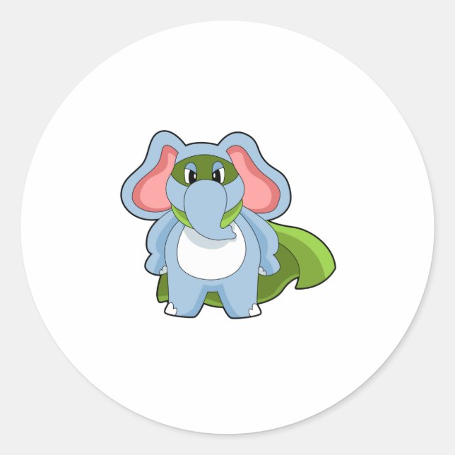 Sticker Rond Héros éléphant (Devant)