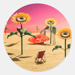 Sticker Rond Heure d'été