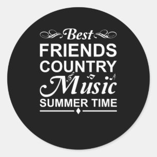 Sticker Rond Heure d'été de la musique country