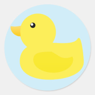 Sticker Rond Heure du bain Canard jaune