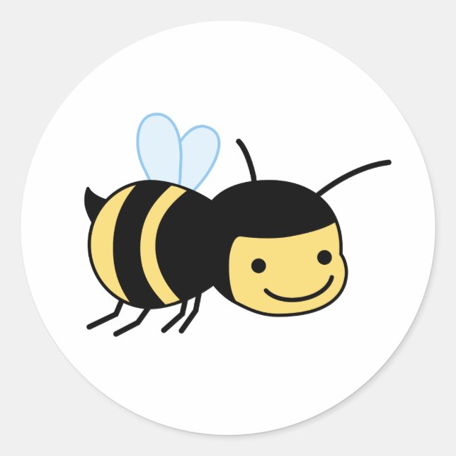 Sticker Rond Heureuse abeille (Devant)