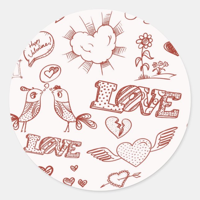 Sticker Rond Heureuse Sainte-Valentin (Devant)