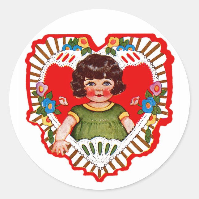 Sticker Rond Heureuse Sainte-Valentin Cutie ! (Devant)