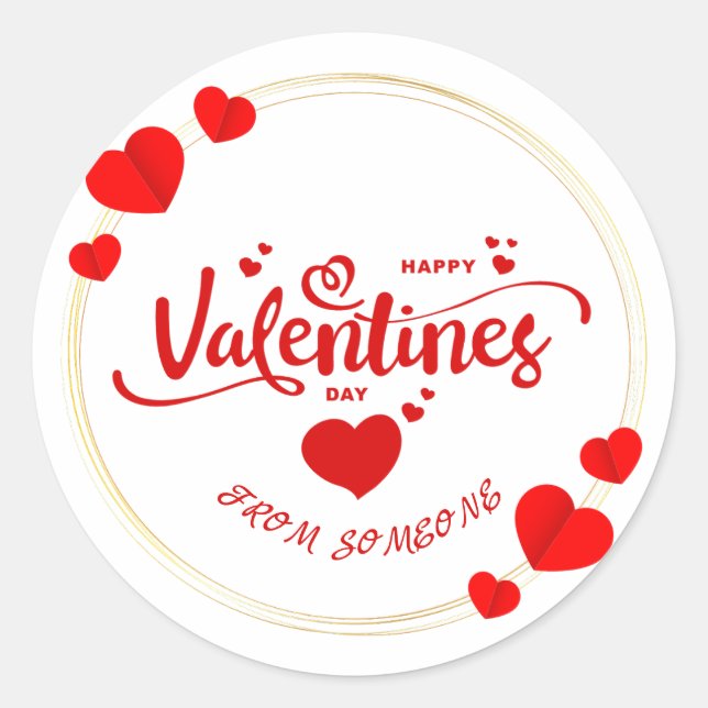 Sticker Rond Heureuse Sainte-Valentin du nom (Devant)