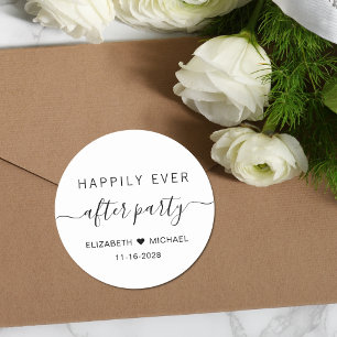 Sticker Rond Heureusement Jamais Après La Réception De Mariage 