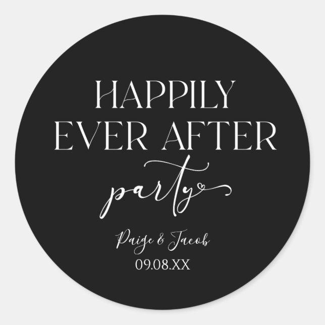 Sticker Rond Heureusement Jamais Après La Réception De Mariage  (Devant)