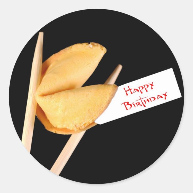 Sticker Rond Heureux Anniversaire Fortune Cookie (Devant)