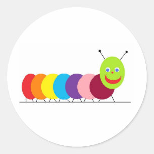 Sticker Rond Heureux Caterpillar