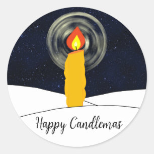 Sticker Rond Heureux cierges