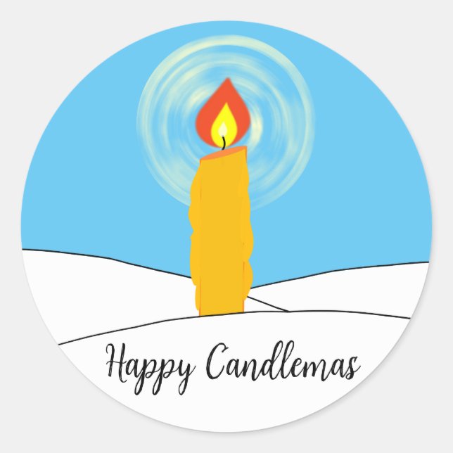 Sticker Rond Heureux cierges (Devant)