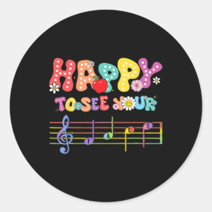Sticker Rond Heureux de voir votre visage Professeur de musique