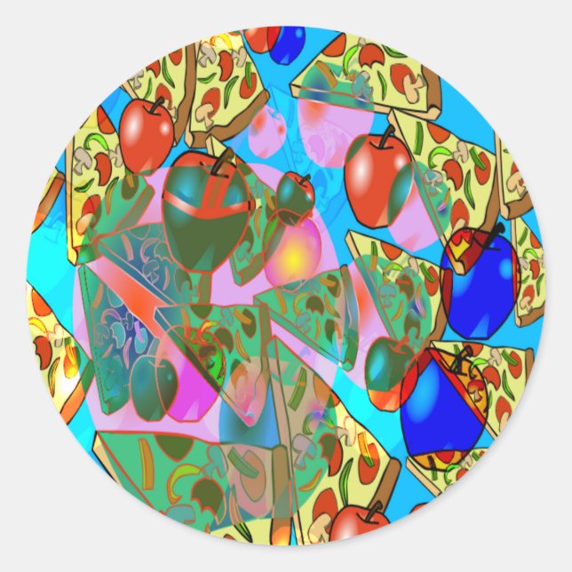 STICKER ROND HEUREUX ET AMUSANT (Devant)