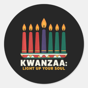 Sticker Rond Heureux Kwanzaa bougies Afrique Fête Afrique Améri