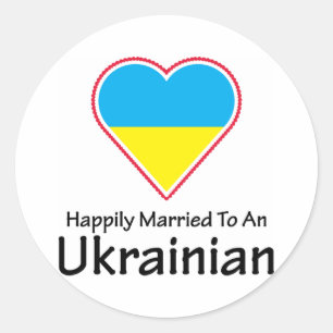Sticker Rond Heureux Marié Ukrainien