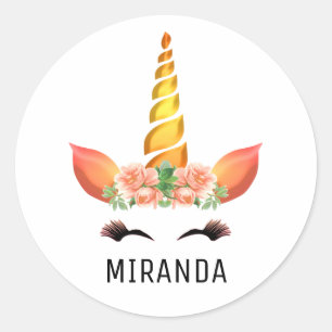 Sticker Rond Heureux Unicorn