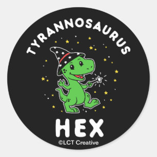Sticker Rond Hex Tyrannosaurus