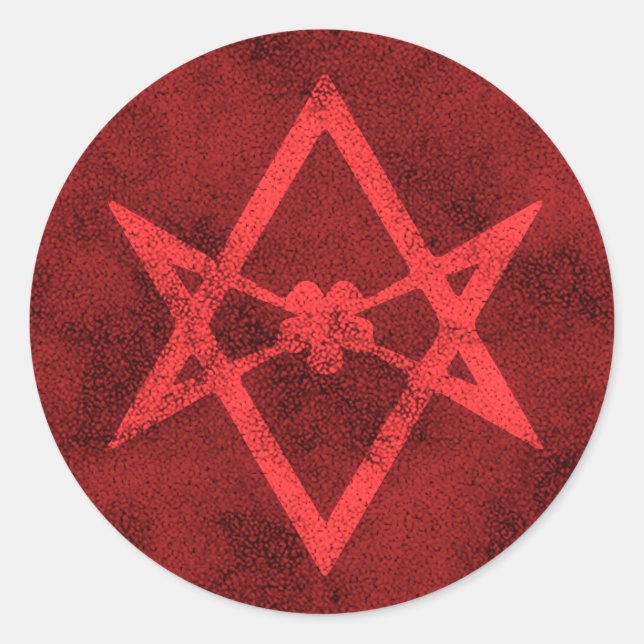 Sticker Rond Hexagramme unicoural (texturé rouge) (Devant)