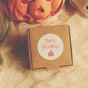 Sticker Rond Hey Boo Faveur de fête d'anniversaire pour fille m