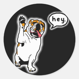 Sticker Rond Hey Bulldog