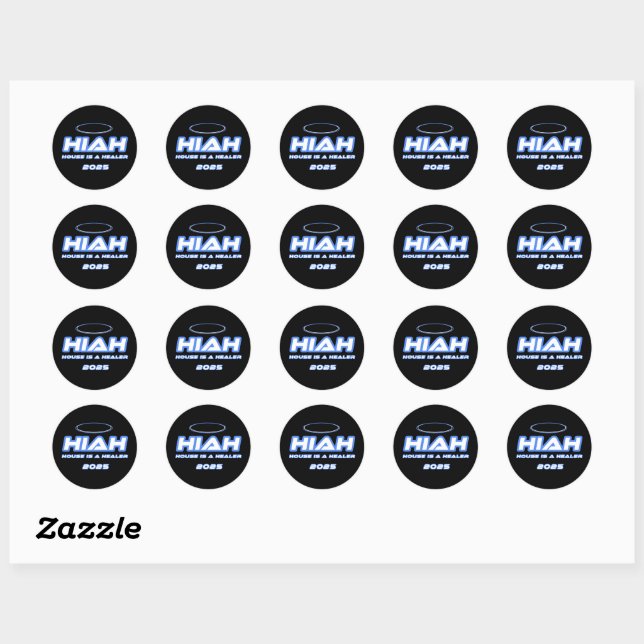 Sticker Rond HIAH House Est Une Feuille D'Autocollants De Santé (Feuille)