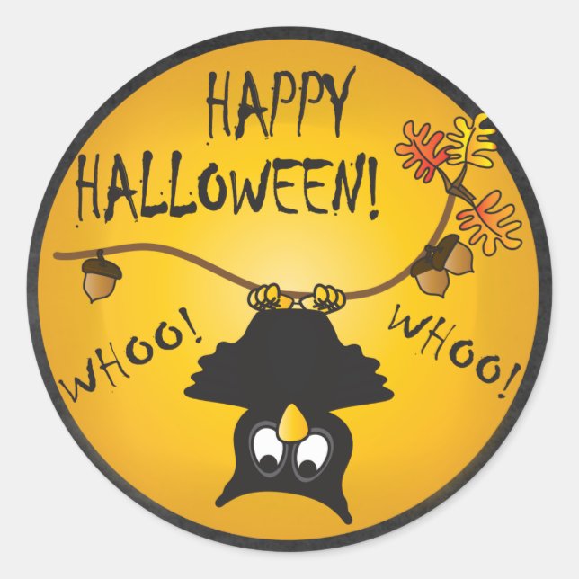 Sticker Rond Hialloween Whoo Owo (Devant)
