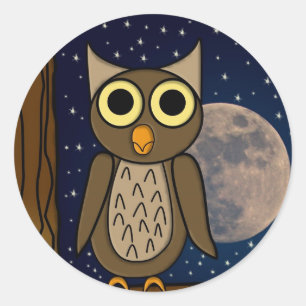 Sticker Rond hibou